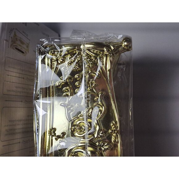 European Style Gold Tissue Box Ornamental Gold Toned Grandma Decor Deadstock - Picture 3 of 10